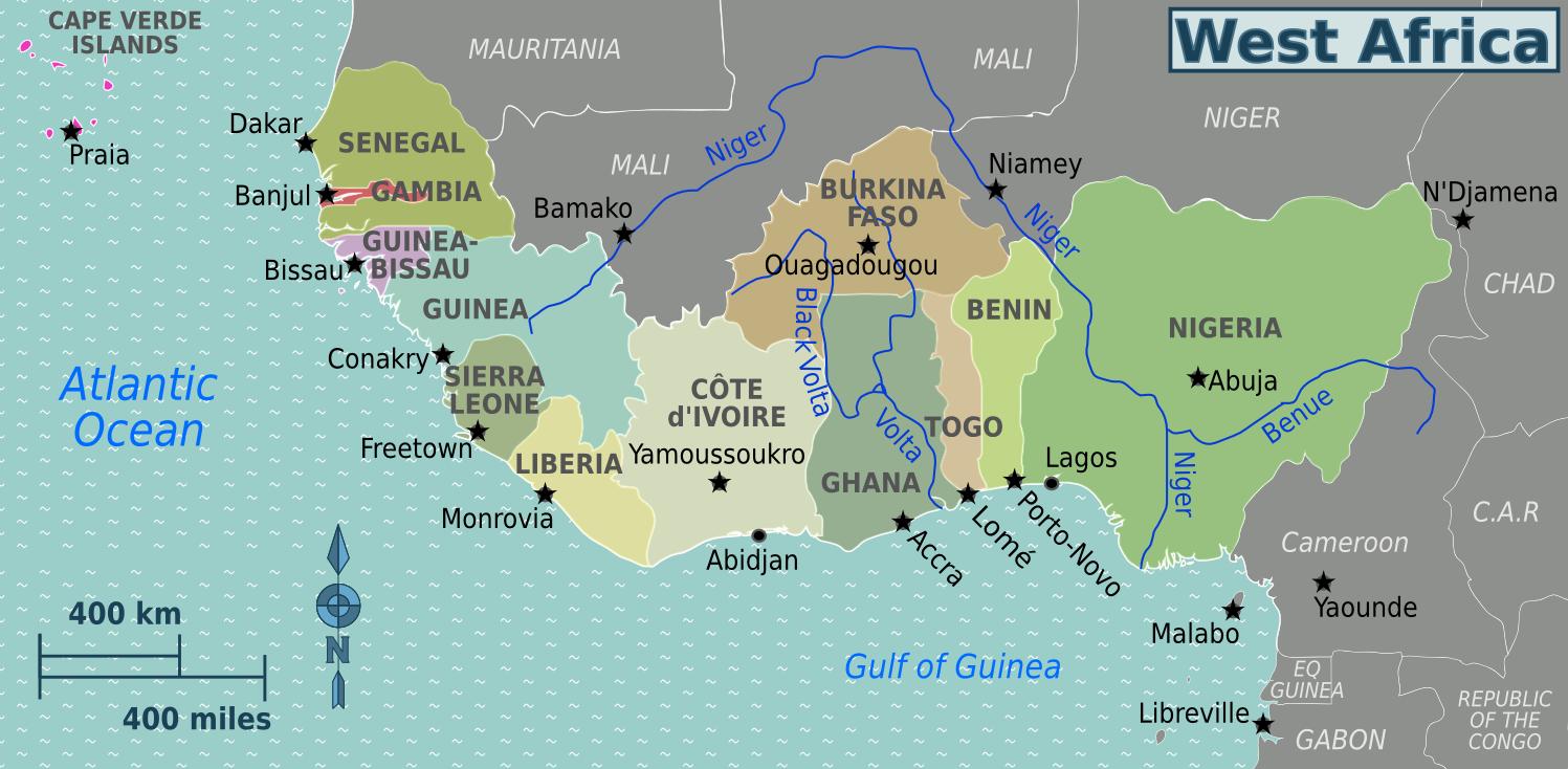 Karta över Västra Afrika | hypocriteunicorn
