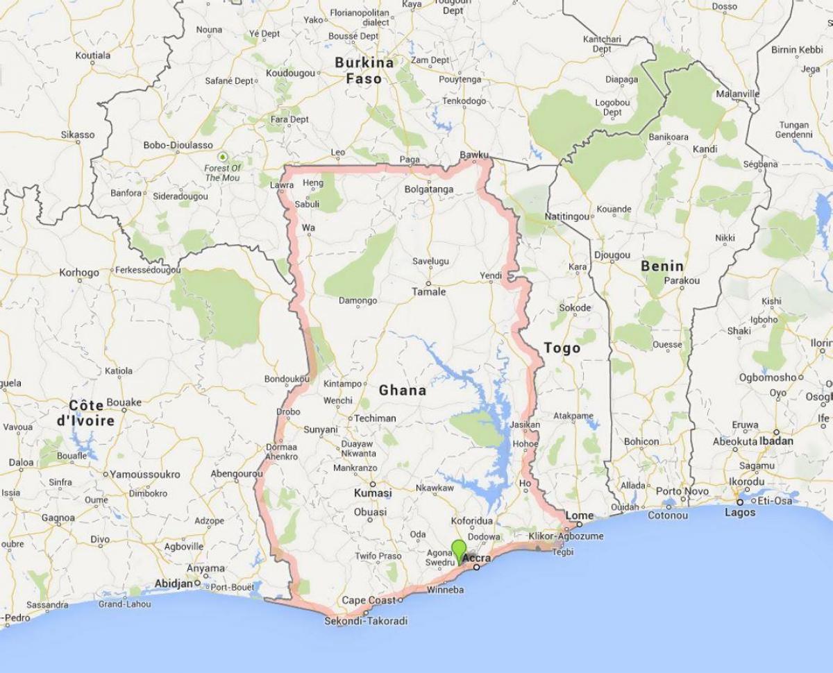 detaljerad karta i accra, ghana