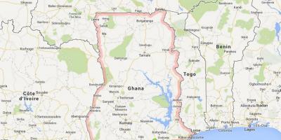 Detaljerad karta i accra, ghana