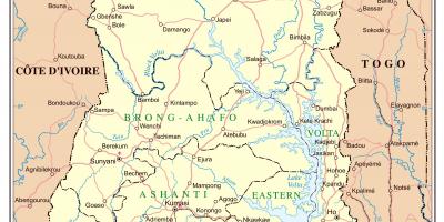 Karta över detaljerade ghana
