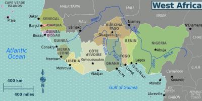 Karta över ghana i västafrika