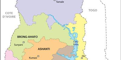 Karta över politiska ghana